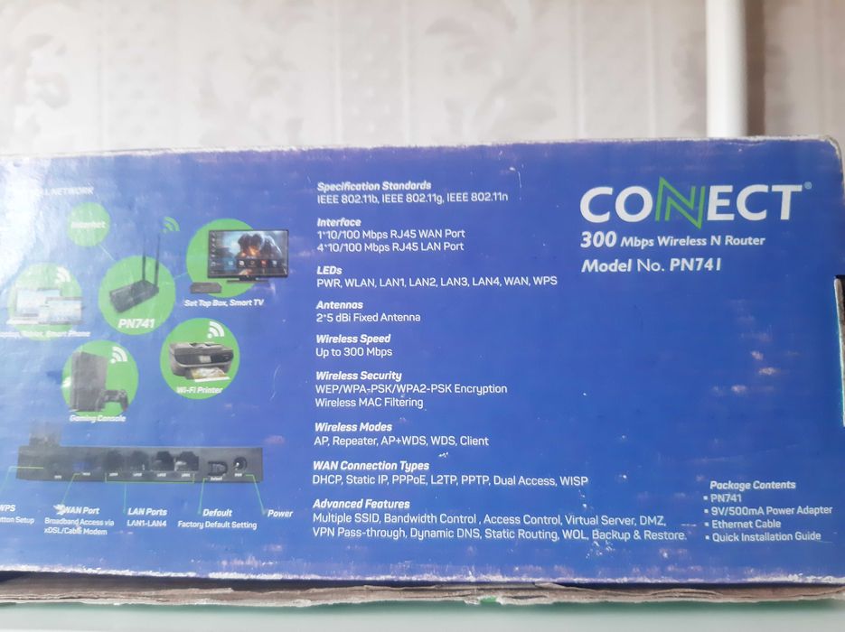 Мощный Wi-Fi Вай-Фай роутер CONECT PN741 ОПТИКА IPTV Режим РЕПИТЕР