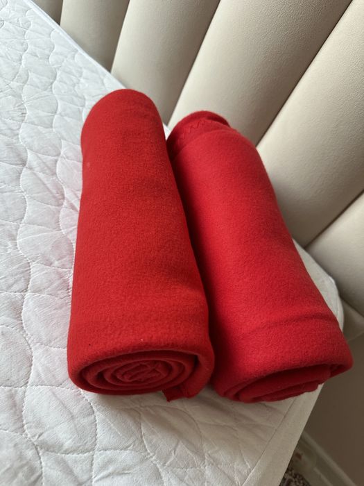 Флисовый плед красный