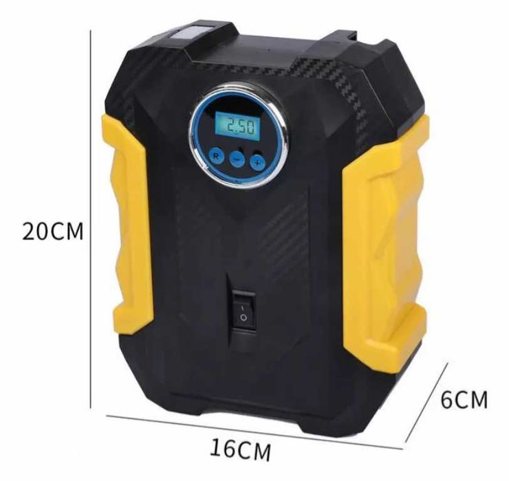 Автомобилен Компресор 12V с цифров дисплей и LED светлина 140W.