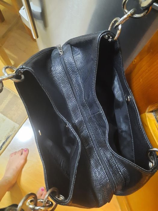 Geanta piele cu lanturi