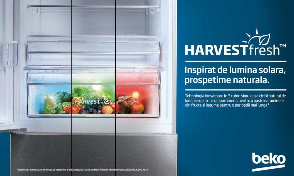 Нов инверторен хладилник 70 см Beko RCNE560E40DZXBN, 497 л