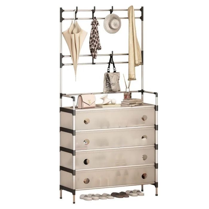 Универсальная этажерка 3-в-1: для одежды, обуви и аксессуаров