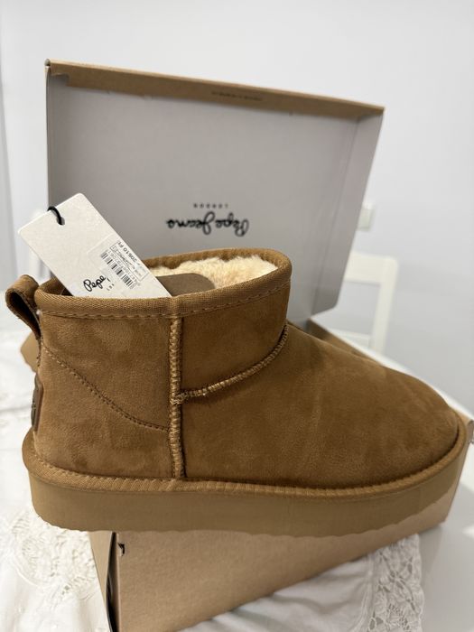 Ghete Pepe Jeans London slip-on din piele intoarsa