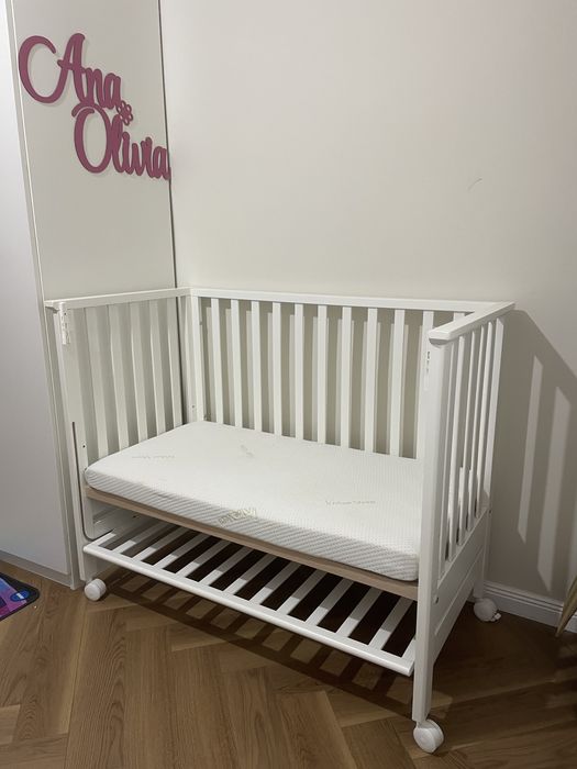 Patut CoSleeping cu saltea inclusa si suport Antireflux reglabil pe 3 nivele (Anne Bebe - Camera Bebelusului)