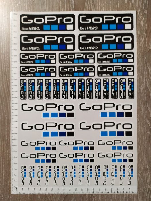 Стикери GoPRO лист А4 - цена 10.00лв