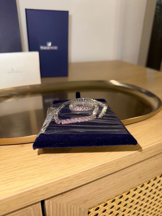 Set Swarovski Tennis Matrix Roz/ colier+brățară