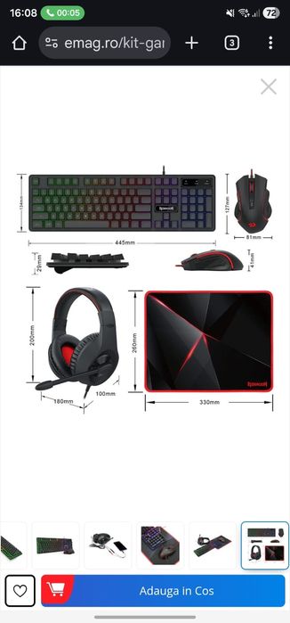 Kit gaming red dragon