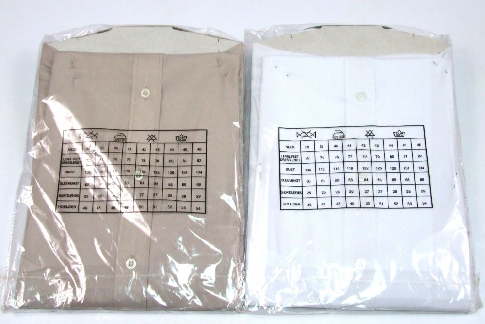 2 CAMASI barbatesti DE LUX, mâneca lunga, mas. 45-46, NOI (sigilate)