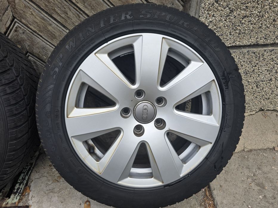 4бр.  алуминиеви джанти за Audi A 6,  5х112, 16  цола със зимни гуми.