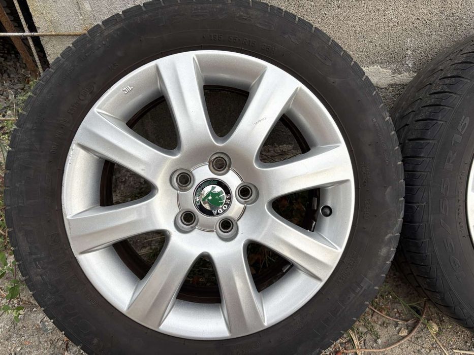 4бр. Алуминиеви джанти с гуми 195/55 R15 цола 5x100 Skoda Vw Seat Audi