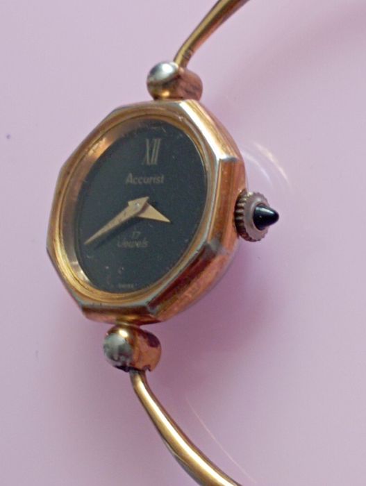 Ceas damă vintage Accurist -Swiss made, mecanic,17 jewels- funcțional