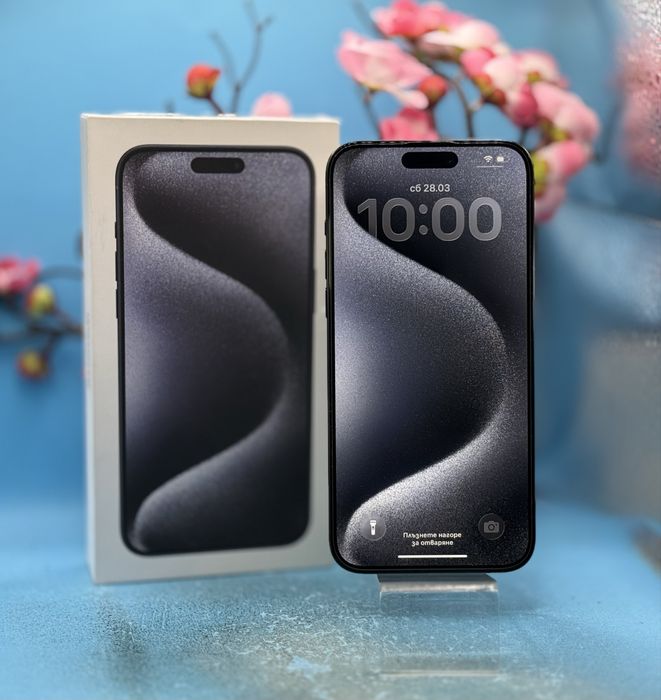 Apple iPhone 15 Pro Max, 256GB, 5G, Black Titanium + аксесоари