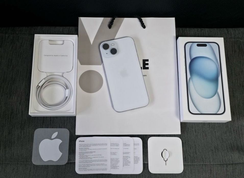 КАТО НОВ 128GB iPhone 15 iStyle Гаранция до 2025г. ТBlue Син