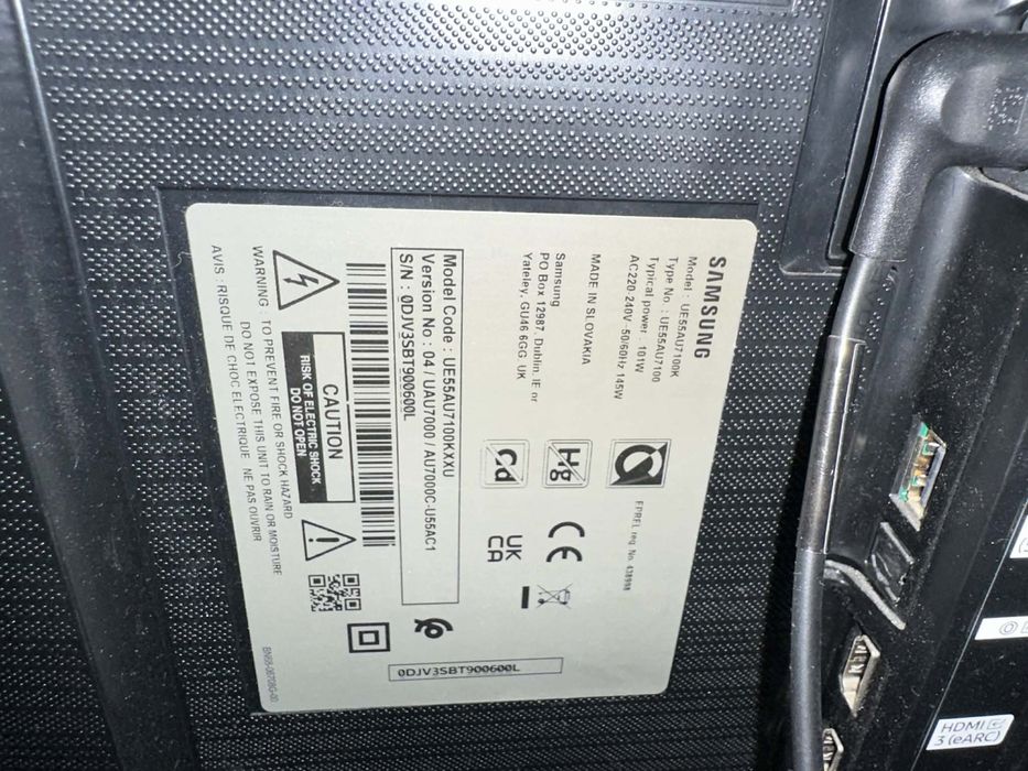 TV Samsung 55” 4K Smart – UE55AU7100