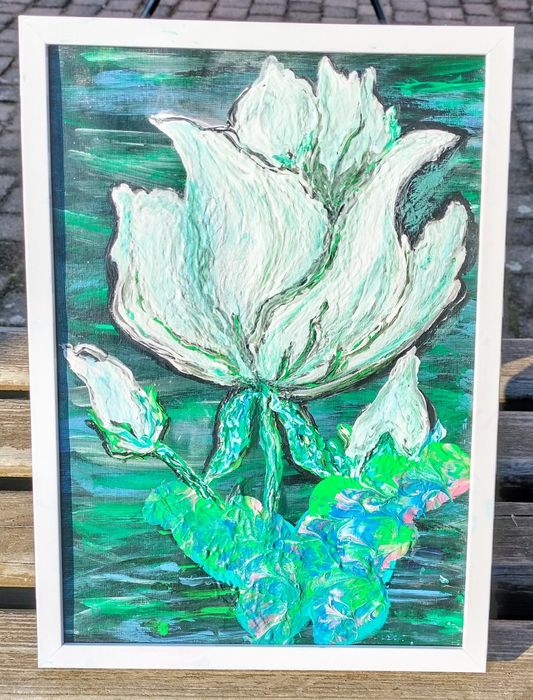 Tablouri pictate manual pe pânză canvas, în acril