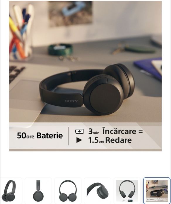 Casti SONY, Bluetooth, On-Ear, Noi, sigilat