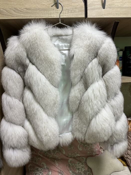 Haina blana naturala vulpe polara  2 in1 marimea S