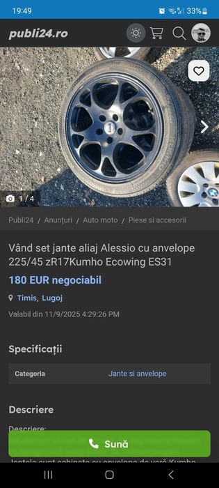 Vând diferite jante auto