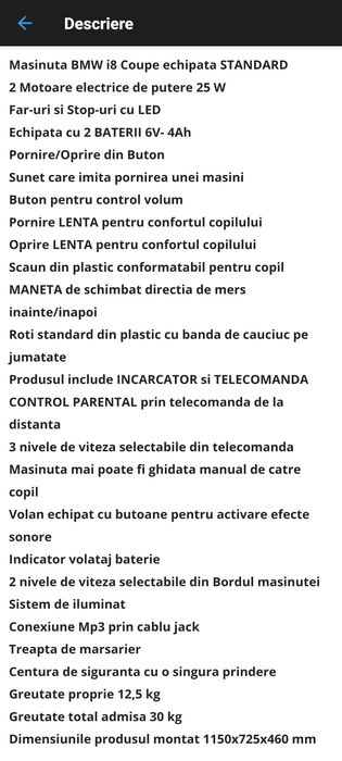 Masinuta BMW i8 Coupe