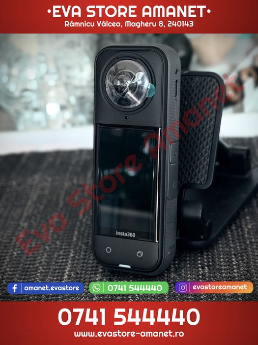 Insta360 X5 8K 360 Action Cam Dual 1/1.28” sensors Stabilizare FlowState Rezistență la apă