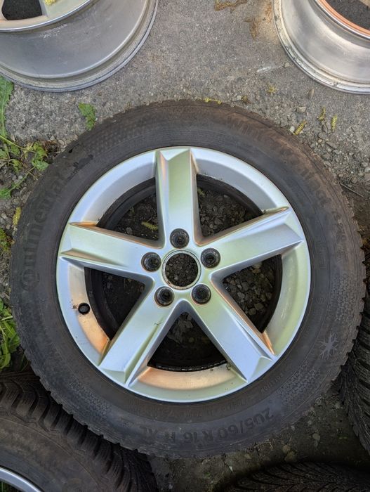 Jante aliaj originale Audi R16 + anvelope iarnă Continental WinterContact 205/60R16