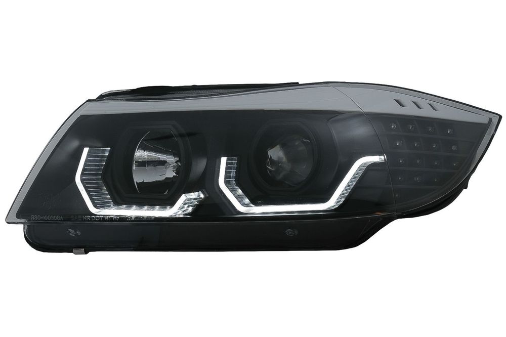 Faruri 3D LED Angel Eyes compatibil cu BMW Seria 3 Limousine E90 Touri