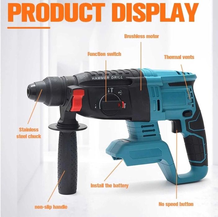 Ciocan Rotopercutor 2 Acumulatori 36V/6Ah 1000W LeihMann 3 Moduri