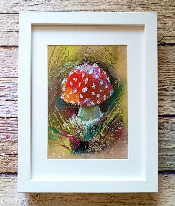 Картина в раме. Пастель.