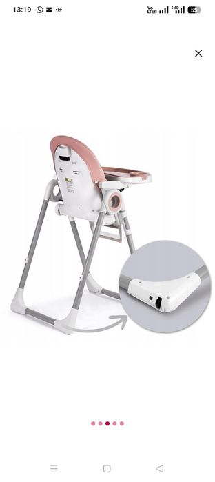 Scaun de masa bebe nikudo roz