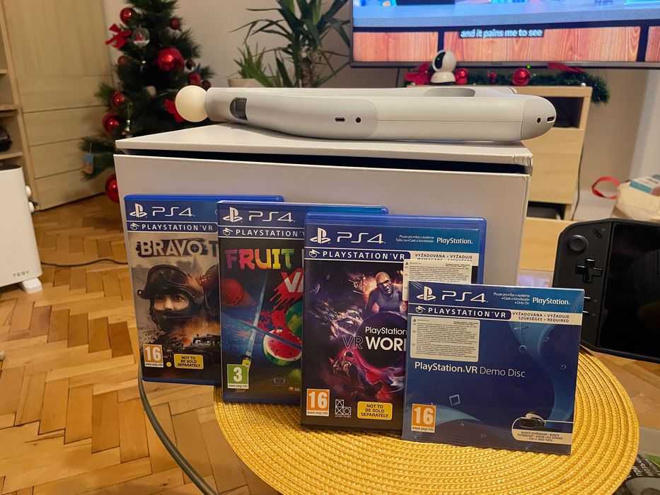 Sony PlayStation VR комплект за PS4 + Оригинална кутия + 3 игри!