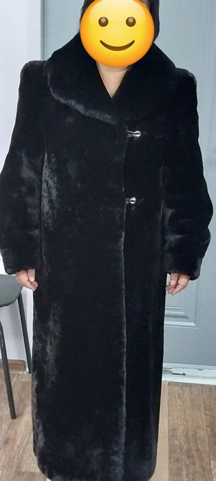 Мутоновая шуба черная