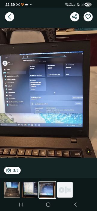 Lenovo T450, i5-5300, ram 8gb, ssd  256gb