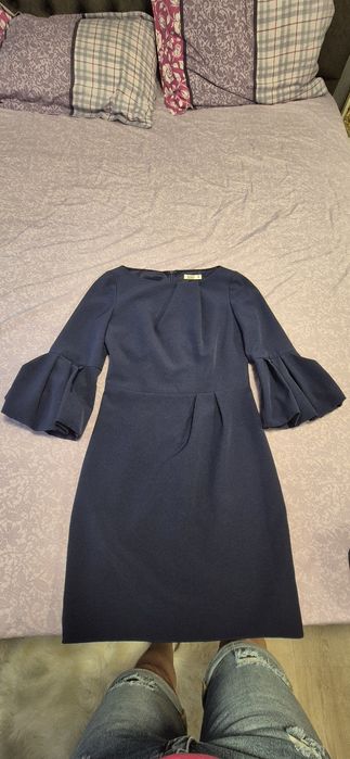 Rochie conică bleumarin
