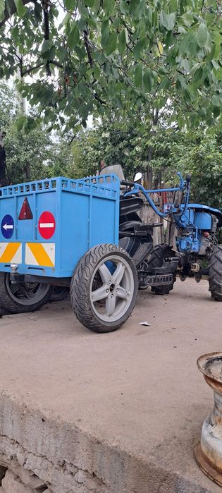 Motocultor lombardini 12cp diesel cu remorca-stare foarte bună