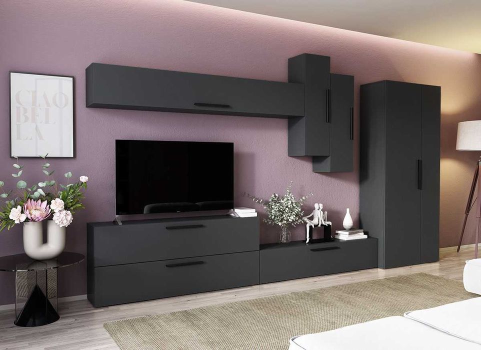 Living Pati 116 – Mobila Sufragerie Gri Antracit