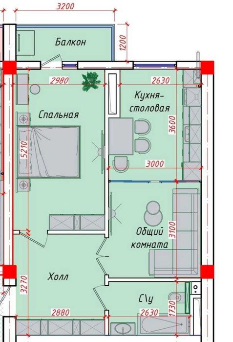 Sergeli City'dan 2 xonali kvartira sotiladi, 52.82 m²