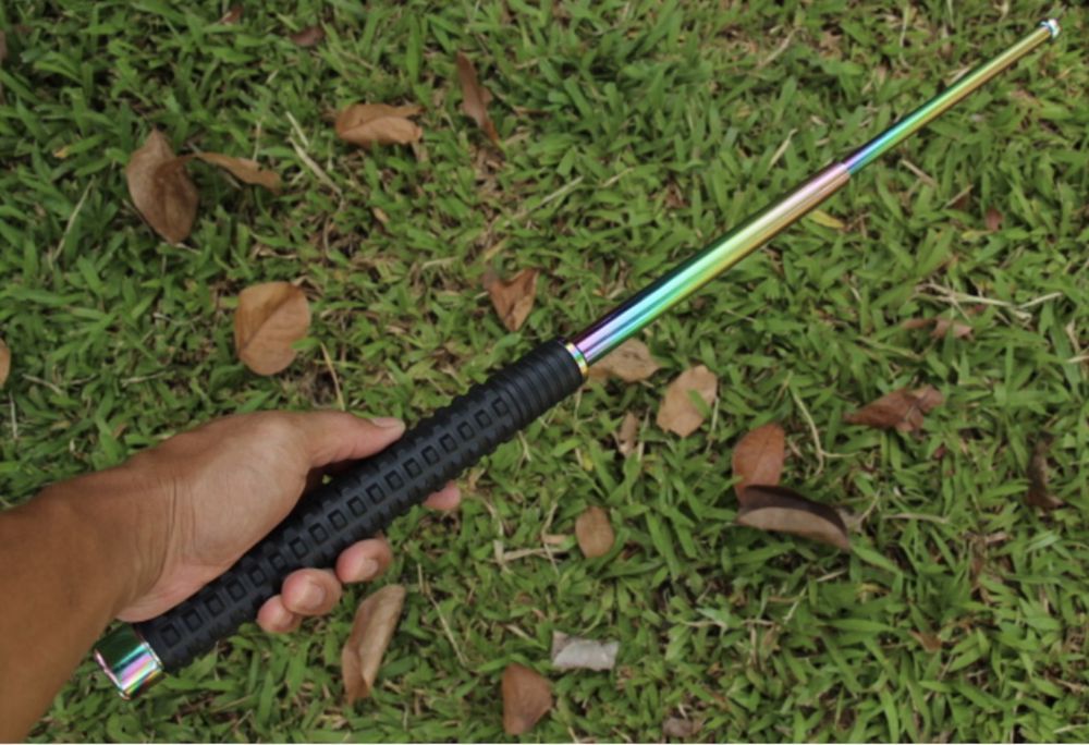 телескопична палка здрава стоманена сгъваема+калъф за колан 64см