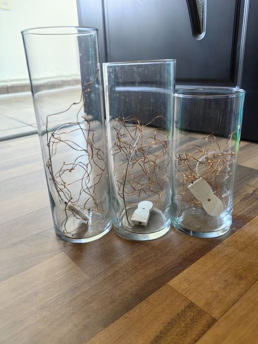 Set cilindrii sticla(nunta, botez, decor casa)