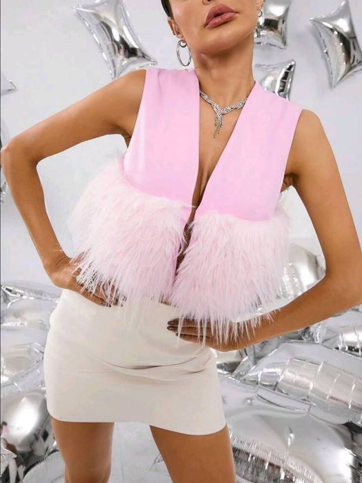 shein нов дамски елек с косъм