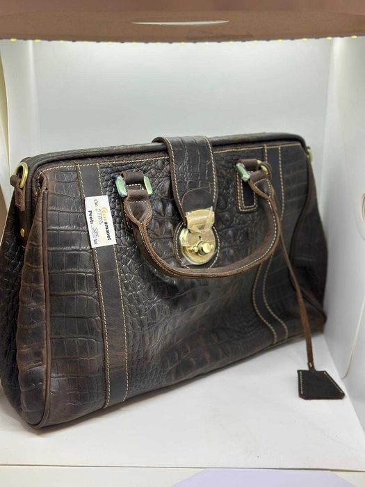 Servieta din Piele de Crocodil The Gorge & Red -A-