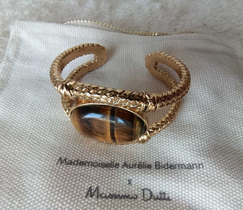 Оригинална дизайнерска гривна Aurélie Bidermann × Massimo Dutti – тигрово око