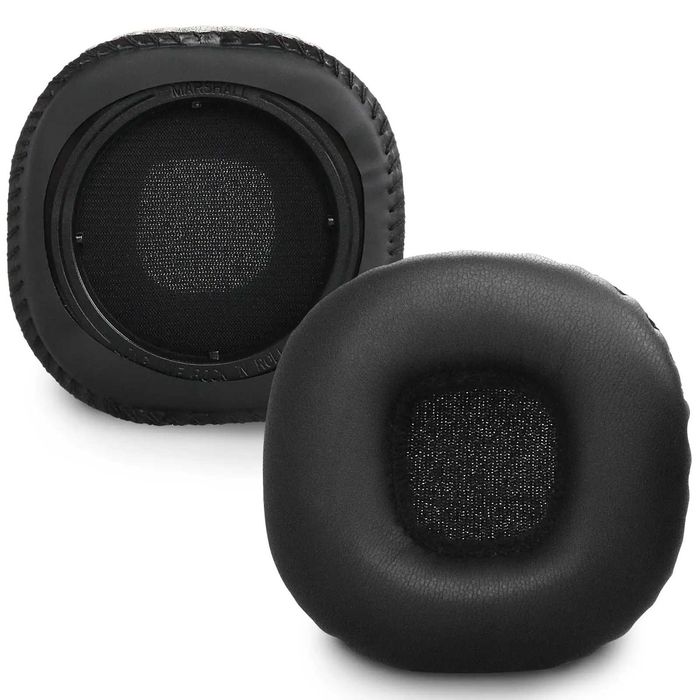 Set 2 bureti pentru casti Marshall MID ANC, On-Ear - Negru - Spuma cu memorie - Piele ecologica