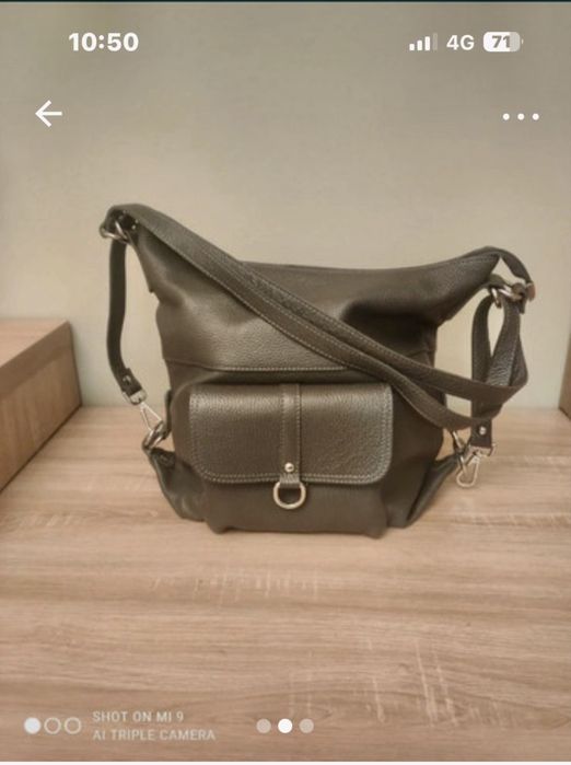 Poseta/ rucsac din piele naturala