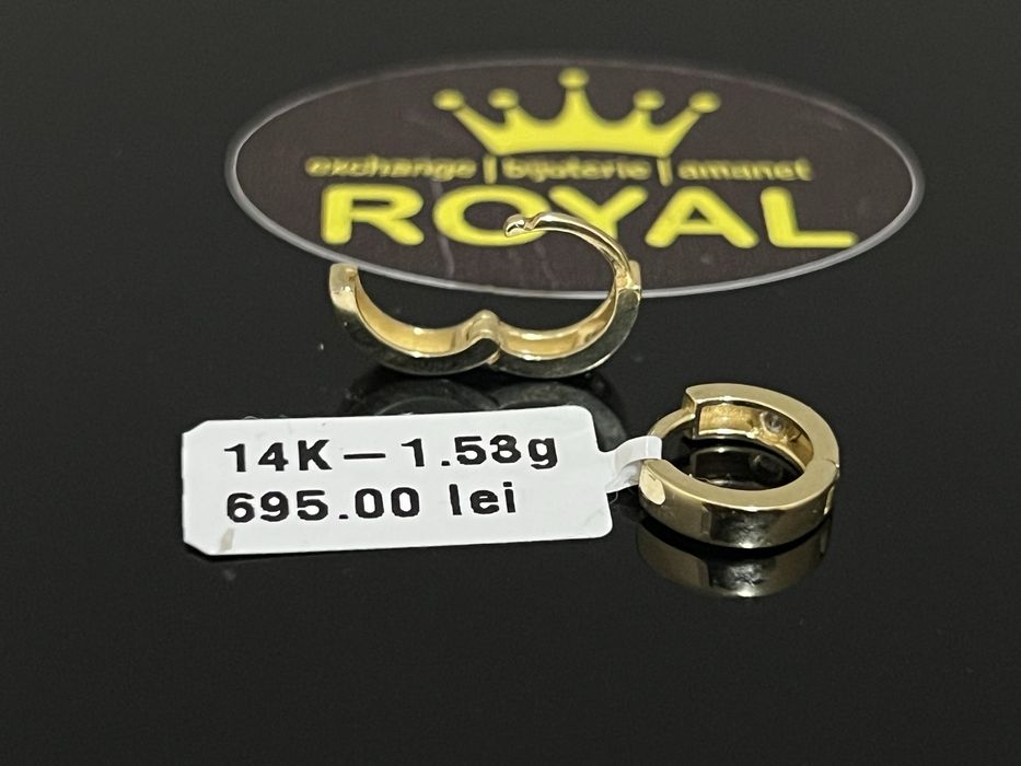 Bijuteria Royal CB : Cercei copil aur 14k 585  1,53 gr