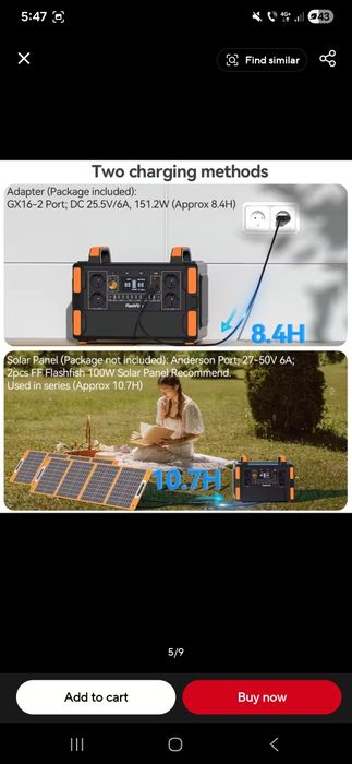 Power station - Generator Solar 1000W,  1041 Wh Flashfish -