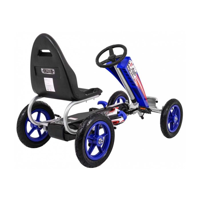 Kart cu pedale, Kinderauto F8-1, roti Gonflabile 10 inch Blue