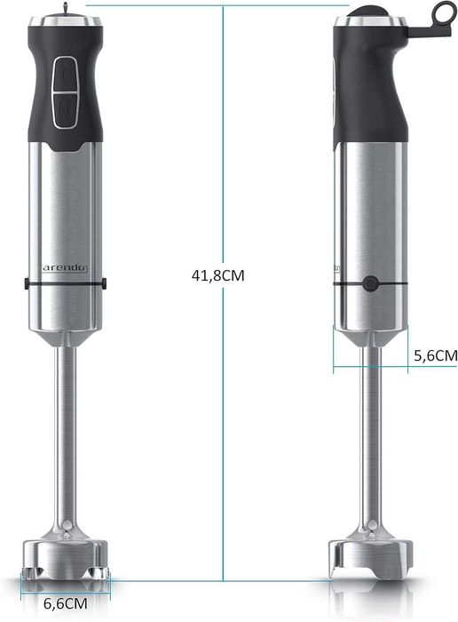 Arendo блендер 1000 вата от неръждаема стомана - нож с четири остриета