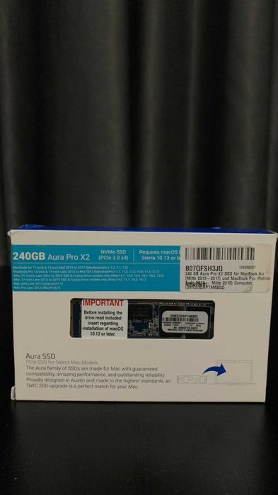 SIGILAT SSD M.2 NVMe OWC Aura Pro X2 240GB pt Mac 2013 și ulterioare