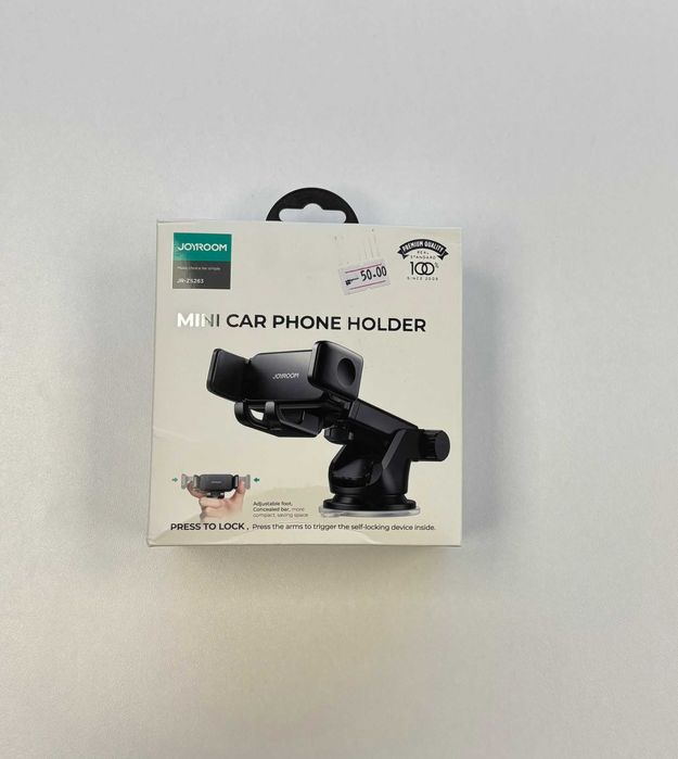 Suport auto pentru telefon cu fixare pe bord, Negru