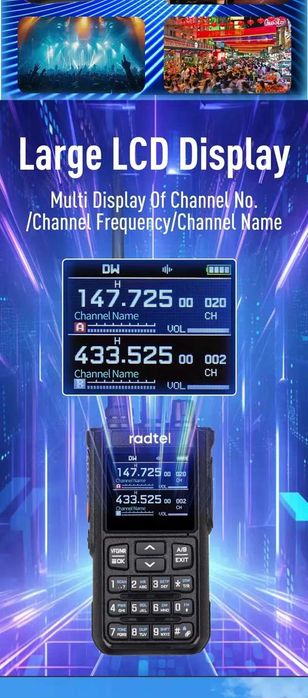 Radtel RT-900 8W Radio cu bandă completă Walkie Talkie 256CH NOAA